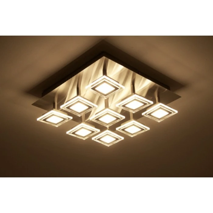 Wofi Leuchten Wofi Cholet Deckenleuchte LED Nickel-Matt, 9-flammig 6 Wofi Leuchten Wofi Cholet Deckenleuchte LED Nickel-Matt, 9-flammig – Bild 6
