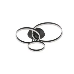 Wofi Leuchten WOFI VAASA Deckenleuchte LED Schwarz, 1-flammig