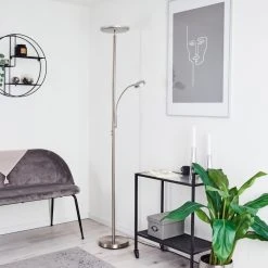 Hofstein Wonsbek Deckenfluter LED Nickel-Matt, 2-flammig -LED Leuchten Verkäufe 2022 wonsbek deckenfluter h3426166 11