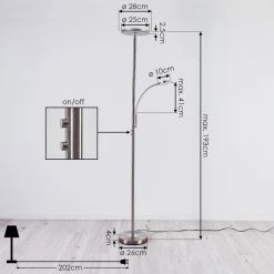 Hofstein Wonsbek Deckenfluter LED Nickel-Matt, 2-flammig -LED Leuchten Verkäufe 2022 wonsbek deckenfluter h3426166 3