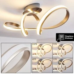 Hofstein Woyens Deckenleuchte LED Stahl gebürstet, 1-flammig