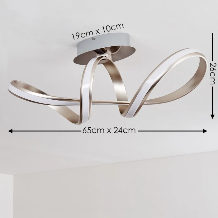 Hofstein Woyens Deckenleuchte LED Stahl gebürstet, 1-flammig 2 Hofstein Woyens Deckenleuchte LED Stahl gebürstet, 1-flammig – Bild 2
