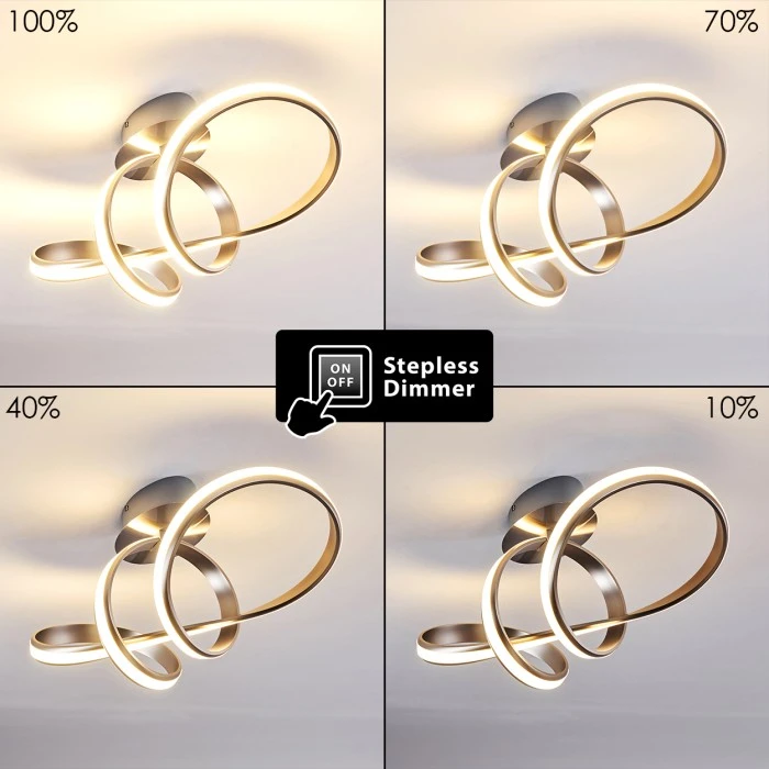 Hofstein Woyens Deckenleuchte LED Stahl gebürstet, 1-flammig 3 Hofstein Woyens Deckenleuchte LED Stahl gebürstet, 1-flammig – Bild 3