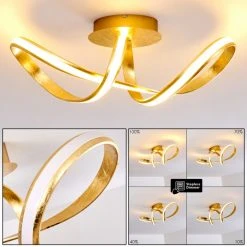 Hofstein Woyens Deckenleuchte LED Gold, 1-flammig