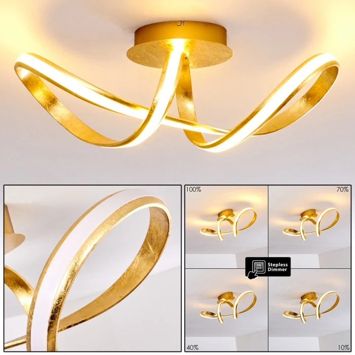 Hofstein Woyens Deckenleuchte LED Gold, 1-flammig 1 Hofstein Woyens Deckenleuchte LED Gold, 1-flammig