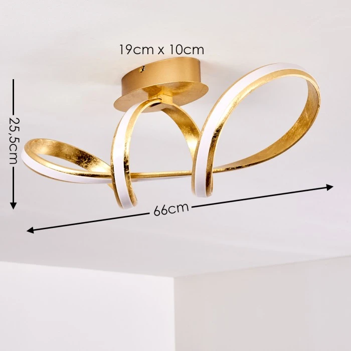 Hofstein Woyens Deckenleuchte LED Gold, 1-flammig 2 Hofstein Woyens Deckenleuchte LED Gold, 1-flammig – Bild 2