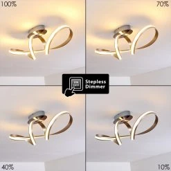 Hofstein Woyens Deckenleuchte LED Edelstahl, 1-flammig -LED Leuchten Verkäufe 2022 woyens deckenleuchte h3295625 3