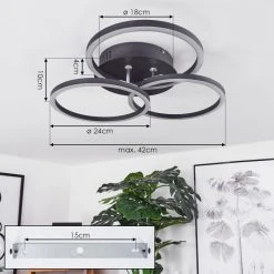 Hofstein Xena Deckenleuchte LED Schwarz, 1-flammig, Fernbedienung -LED Leuchten Verkäufe 2022 xena deckenleuchte h3560709 3