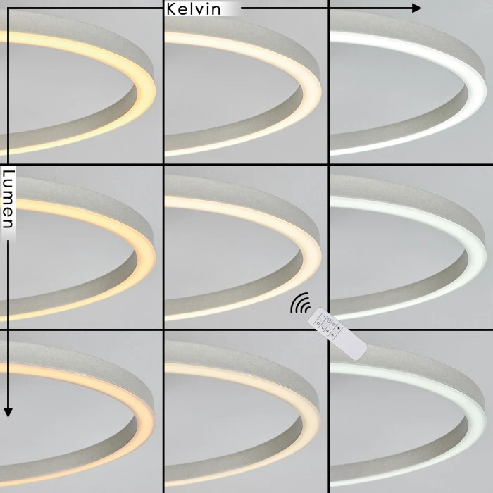 Hofstein Xena Deckenleuchte LED Nickel-Matt, 1-flammig, Fernbedienung 2 Hofstein Xena Deckenleuchte LED Nickel-Matt, 1-flammig, Fernbedienung – Bild 2