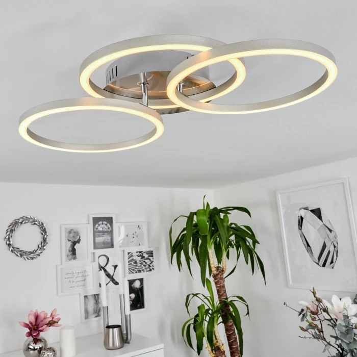 Hofstein Xena Deckenleuchte LED Nickel-Matt, 1-flammig, Fernbedienung 9 Hofstein Xena Deckenleuchte LED Nickel-Matt, 1-flammig, Fernbedienung – Bild 9