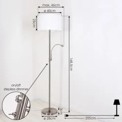 Hofstein Yuruyacu Stehleuchte LED Nickel-Matt, 2-flammig 13 Hofstein Yuruyacu Stehleuchte LED Nickel-Matt, 2-flammig -LED Leuchten Verkäufe 2022 yuruyacu stehleuchte h3576809 3
