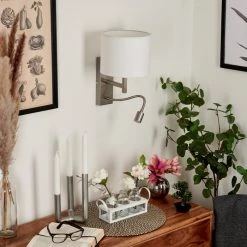 Hofstein Yuruyacu Wandleuchte LED Nickel-Matt, 2-flammig -LED Leuchten Verkäufe 2022 yuruyacu wandleuchte h3575628 11