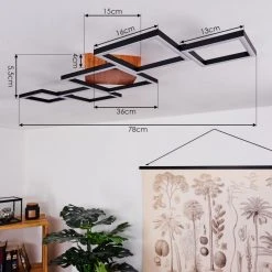 Hofstein Zocca Deckenleuchte LED Braun, Holz dunkel, 1-flammig -LED Leuchten Verkäufe 2022 zocca deckenleuchte h3438596 3